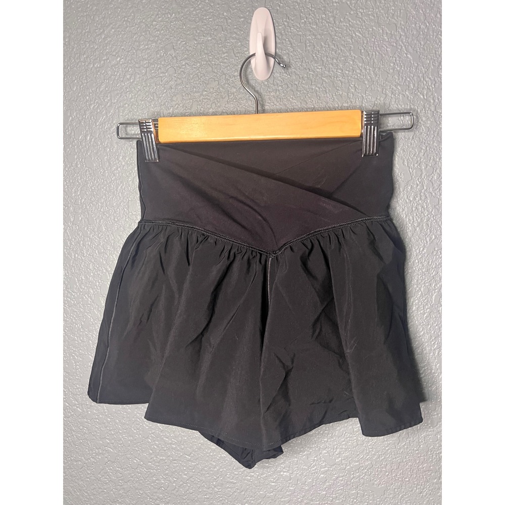 OFFLINE by Aerie Real Me Crossover Skirted Shorts Black Small 1414-6592-247